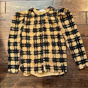 Calvin Klein tan and black long sleeve top